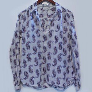 PAISLEY, LONG SLEEVE, BUTTON SHIRT, SIZE M